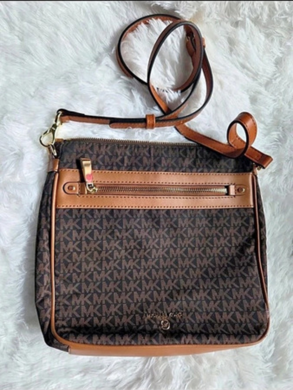 Michael Kors Jet Set Item Medium EW Crossbody Bag Brown & Black